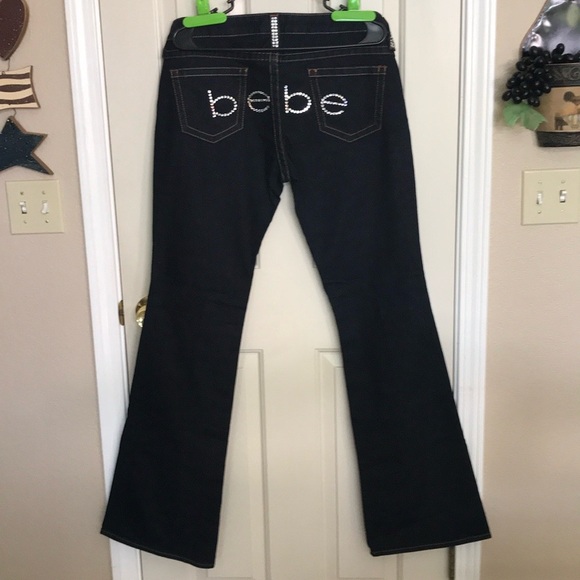 Beautiful Rhinestone Bebe Kayla 5 Pocket Jeans NWT - Picture 2 of 4